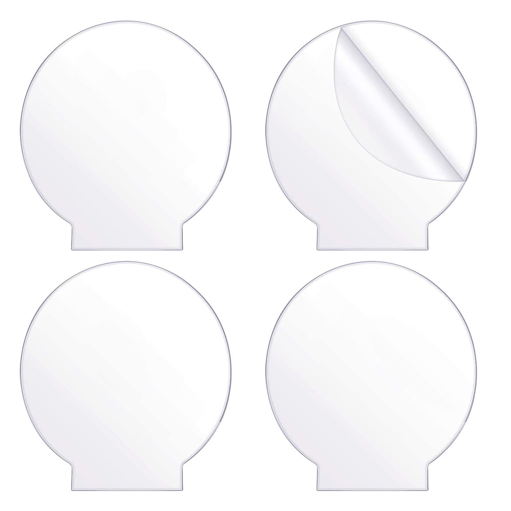 4Pcs Clear Acrylic Sheet Round Panel Thick (4mm) Plastic Acrylic Board