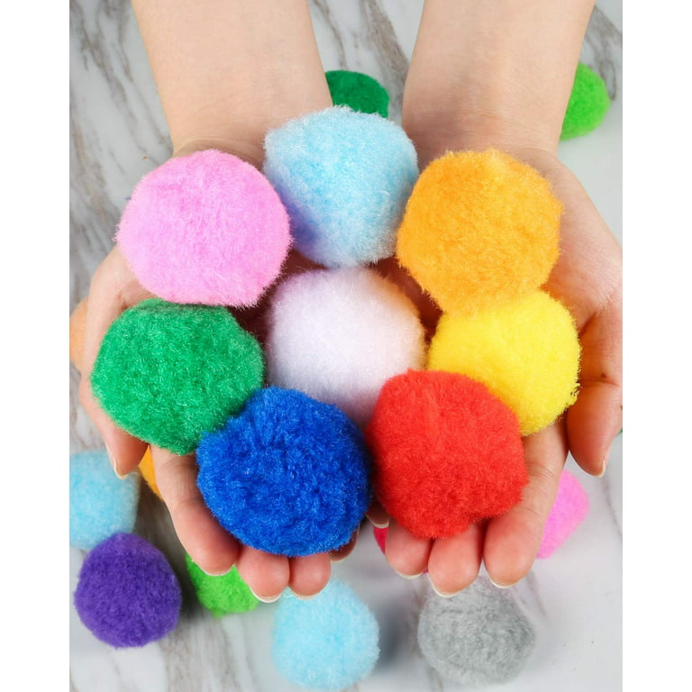 Pllieay 30 Pcs 2.4 Inch Very Large Assorted Pom Poms for Arts and