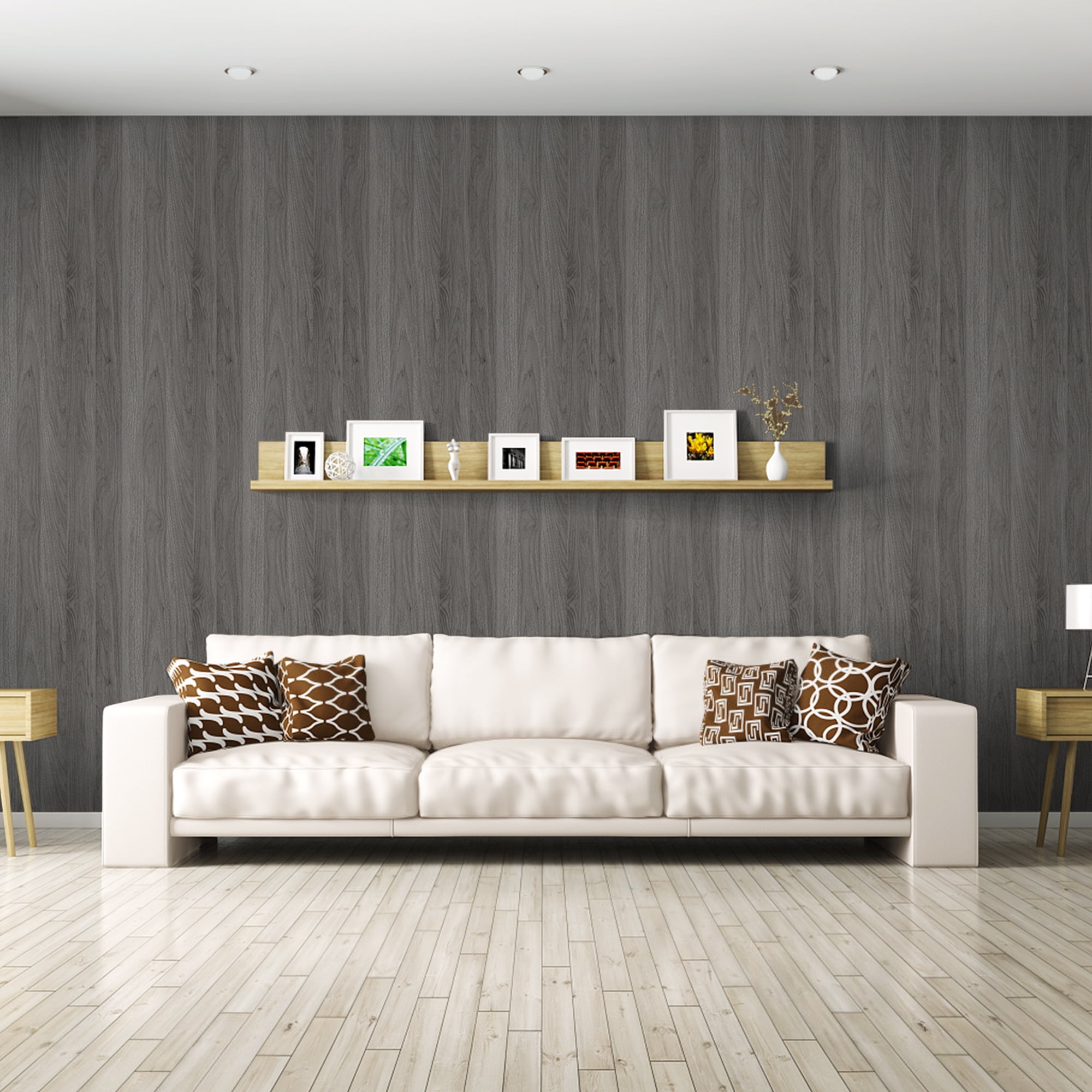 UMIGGEE Gray Wood Wallpaper 15.7-in x 236-in Peel and Stick Wallpaper Wood Grain Contact Paper Removable Self-Adhesive Wood Wall Paper Film for Furniture Decoratio Home Decor Wall Covering