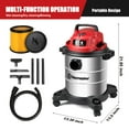 thumbnail image 2 of Vacmaster Red Edition VOC508S 1101 Stainless Steel Wet Dry Shop Vacuum 5 Gallon 4 Peak HP 1-1/4 inch Hose Powerful Suction with Blower Function, 2 of 8