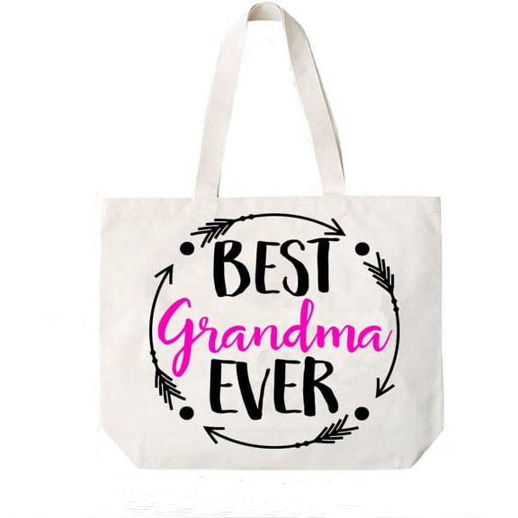 Best Grandma Ever Canvas Tote Bag Grandma Gift Idea Book Bag -COCOVICI