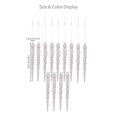 thumbnail image 3 of Clear Glass Icicle Christmas Ornament Set of 12/ 12Pcs Christmas Decoration Transparent Icicle Pendants, 3 of 7