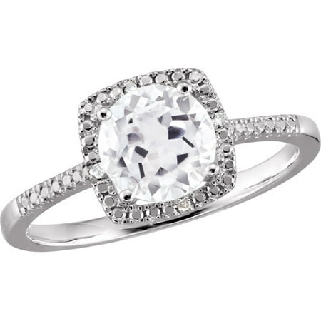 Diamond Accent Sterling Silver Birthstone Ring