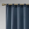 thumbnail image 4 of 84"L*37"W Room Darkening Poly Velvet Rod Pocket Window Panel Pair, Back Tab Curtain Panel Pair, Navy, 4 of 7