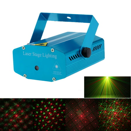 Mini Red & Green LED Laser Projector Stage Lighting Effect Patterns Voice-activated Voice-control DJ Disco Xmas Party Club Light Adjustment with Tripod