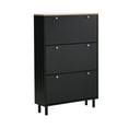 thumbnail image 2 of 31.5''W Accent Shoe Cabinet with Hanging Hooks and 3 Flip Drawers, Free Standing Shoe Rack with Adjustable Panel, Entryway Shoe Organizer for Hallway, Living Room, 2 of 9