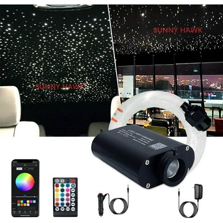 

16W Fiber Optic Lights Star Ceiling Light Kit For Car Or Home Bluetooth App/28-Key Remote Control Music Mode Starlight Headliner Light Kit 460Pcs Mixed(0.03In+0.04In+0.06In) 9.8Ft