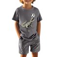 thumbnail image 3 of Hiijoy Toddler Boy's Casual Outfits Dinosaur Printed Short Sleeve T-Shirt Shorts Set, Sizes 3-4T, 3 of 8