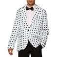 thumbnail image 1 of BLAZERS DE PUNTOS POLKA CHIC INSPIRADORES PARA HOMBRES, AJUSTE SLIM, CHAQUETAS DE NEGOCIO DE UN BOTÓN, M BLANCO, 1 of 6