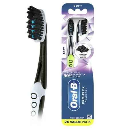 Oral-B Pro-Flex Charcoal Manual Toothbrush Soft 4 Count