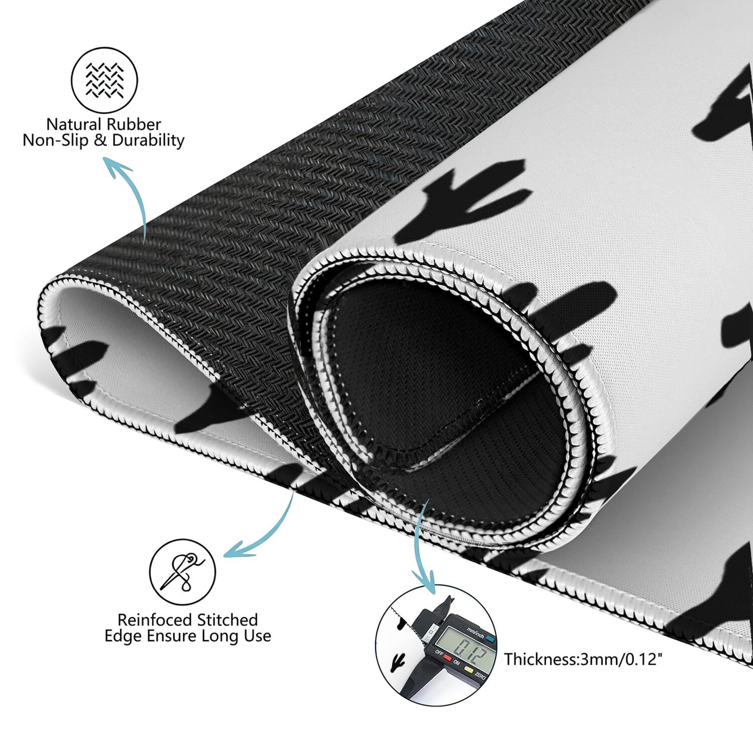Plants Pattern Game Mat 31.5x31.5 Inches Constructed from High Quality Rubber with Anti-Slip Grip Backing and Noise Dampening Properties for Mahjong Cards Board Games