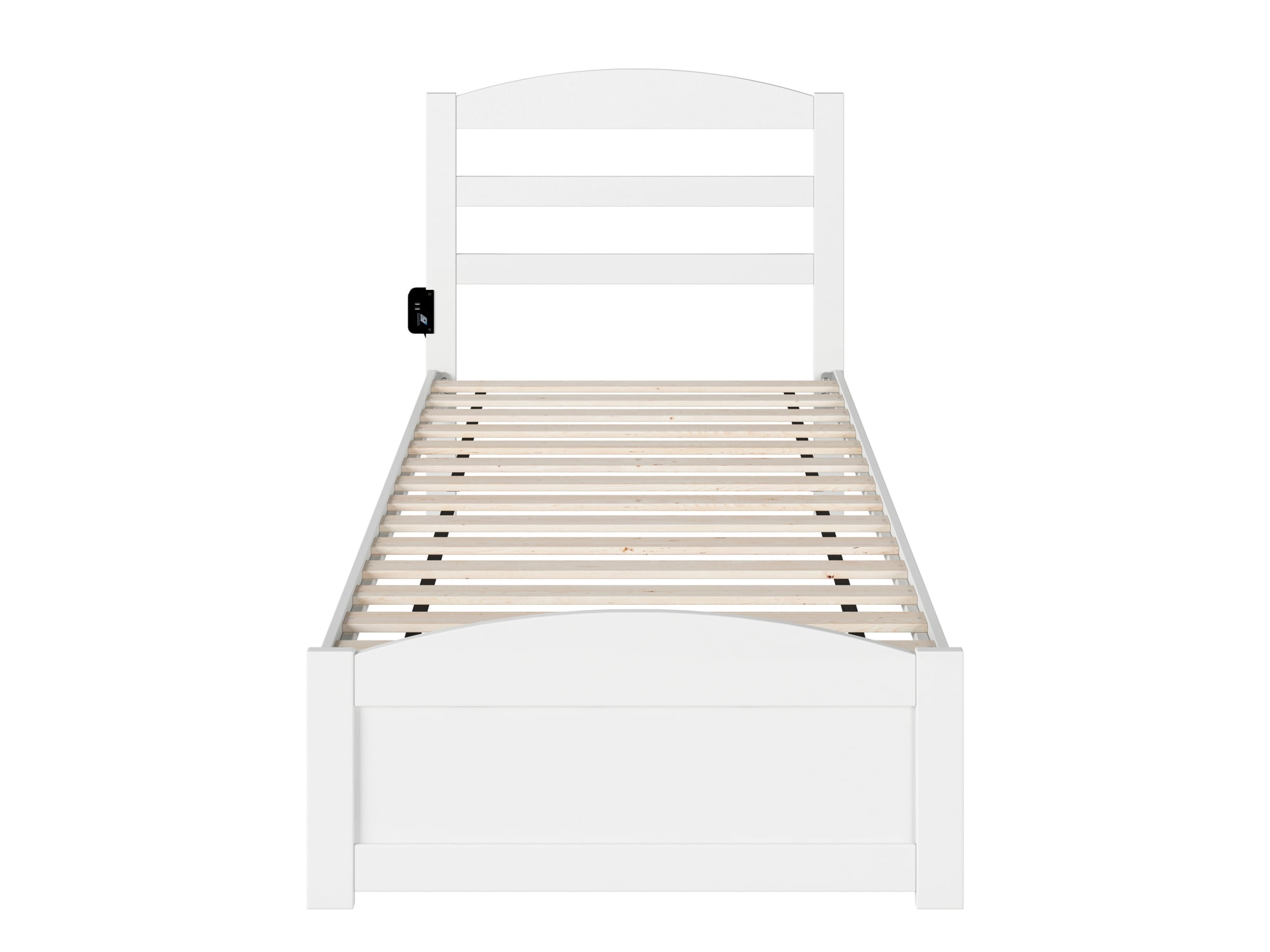 AFI Warren 14" Twin-XL Wood Platform Bed Frame with Headboard and Footboard, White