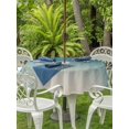 thumbnail image 3 of Outdoor Tablecloths with Umbrella Hole & Zipper, Teal Blue Ombre Round Tablecloth 54 Inch, Contemporary Gradient Abstract Art Waterproof Table Cloth, Patio/Pool/Picnic Table Covers, 3 of 8