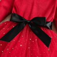 thumbnail image 4 of Christmas Girl Princess Dress Christmas Red Gauze Flannel Dress + Headband Two-Piece Set, Red Size 130, 4 of 5