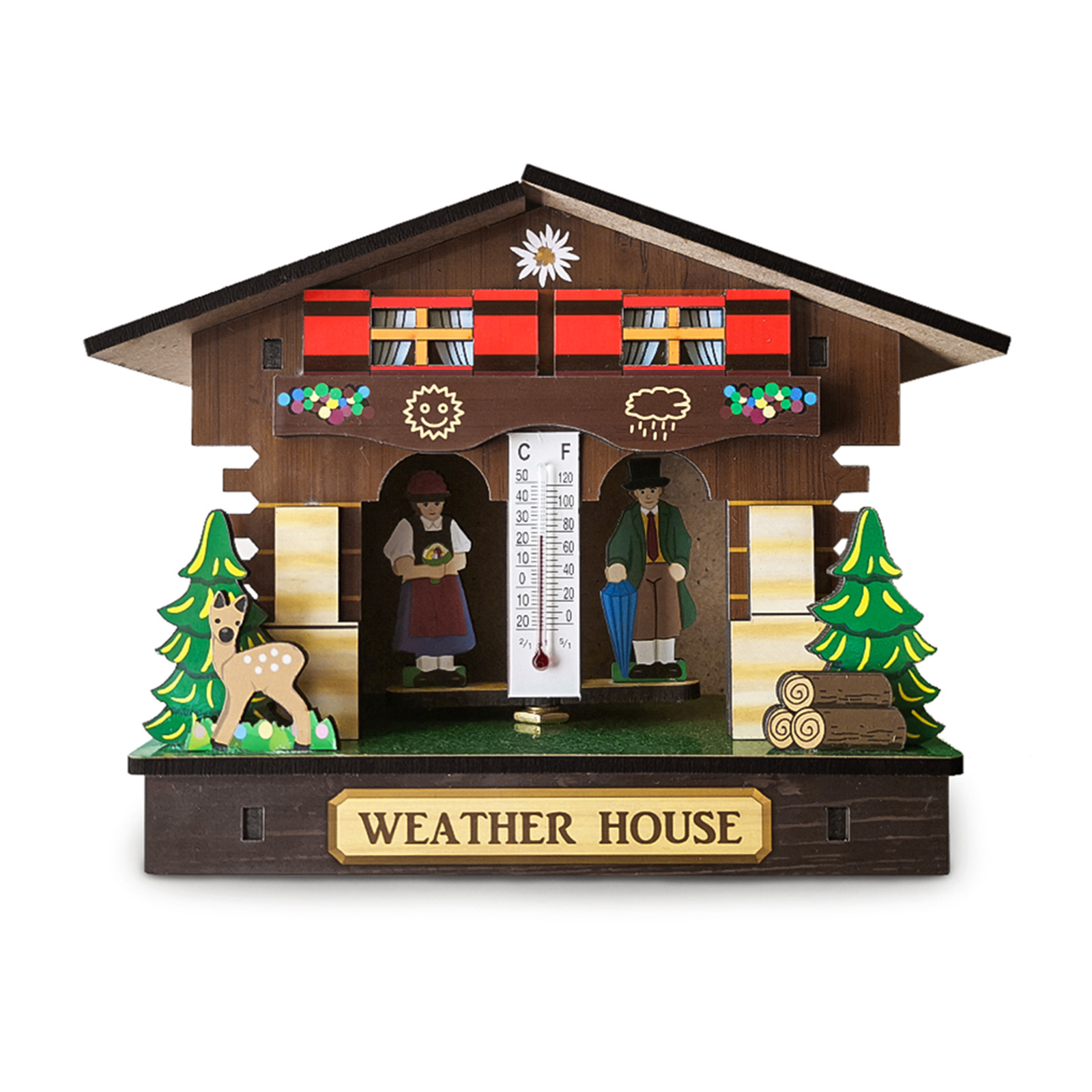 HeroNeo for Creative Wooden House Barometer Thermometer Wall Mounted