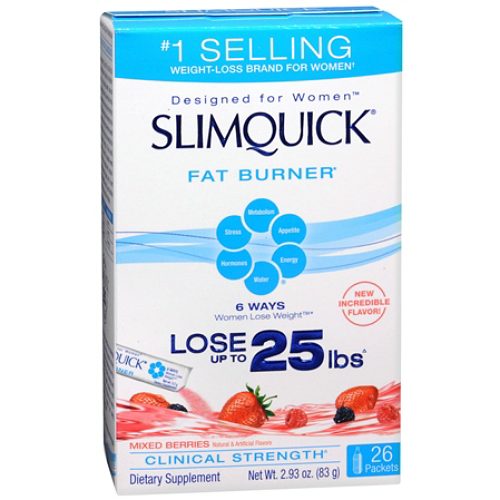 Slimquick Ultra Fat Burner Packets For Women, Mixed Berries 26 Ea