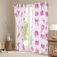 thumbnail image 3 of Homewish Cute Bowtie Ribbon Curtains Pack of 2 (42x84 Each),Cartoon Flower Floral Curtains Blackout,Pink Bow Bedroom Curtains For Girls Kids,Ultra Soft Home Decor, 3 of 6