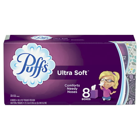 Puffs Ultra Soft Non-Lotion Facial Tissue, 8 Cubes, 56 Tissues per Box (448 Tissues (Best Treatment For Soft Tissue Injuries)