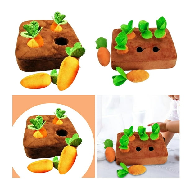 Juego de 2 Perros de Juguete de Peluche de Zanahoria para Perros, Interacción entre Padres E Hijos, Educación Molar, Juguete para Aumentar El Coeficie 6 zanahorias Yinane none