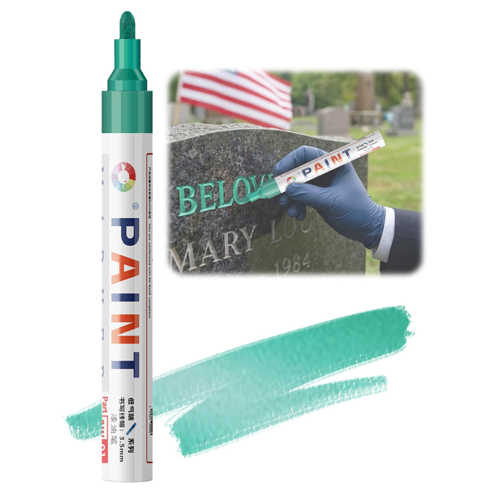 Restoration Paint Marker for Stone And Ceramic, Oil-Based Gold Paint Pen for Weather-Resistant Inscriptions, User-Friendly for Family Memorial Upkeep, 9 Pens