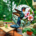 thumbnail image 2 of 1 pieza, colibrí vintage estilo teñido colgante de ventana, atrapasol, atrapasol, amante de las aves, regalo para familiares, amigos, jardín, patio, hogar, sala de estar, puerta, decoración artística, 2 of 8