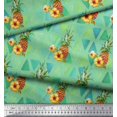 thumbnail image 2 of Soimoi Green polyester Crepe Fabric Triangle & Pine Fruits Print Fabric by Yard 42 Inch Wide, 2 of 5
