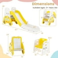 thumbnail image 3 of Gymax 5 in 1 Convertible Toddler Slide Set w/ Stool Book Rack for Boys & Girls Yellow, 3 of 9