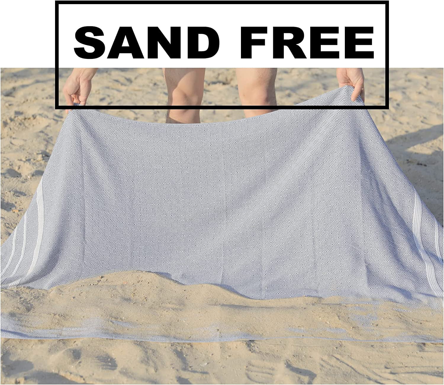 2 Packs Turkish Beach Towels Vacation Essentials Quick Dry Sand Free Oversized Bath Pool Swim Towel Extra Large XL Big Blanket Adult Travel Cruise Accessories Must Haves Clearance Stuff