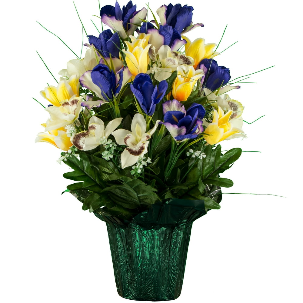 Sympathy Silks Outside Weighted Pot Silk Bouquet Artificial Fade