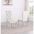thumbnail image 3 of Terracotta Beige Velvet Dining Chairs in Silver (Set of 2), 3 of 3