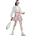 thumbnail image 4 of FUIALDOLG Pink Cherry Blossom Butterfly Skirted Leggings for Women Athletic Skirt with Leggings Yoga Pants Sport Full Length Pants Tennis Clothing,Size M, 4 of 7