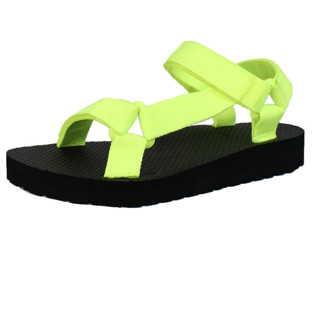 flat hook and loop strap sandals