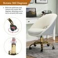 thumbnail image 5 of Velvet Home Office Chair Tina's Home Swivel Accent Chair Adult Makeup Chair Metal Leg Bedroom, Ivory, 5 of 6