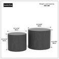 thumbnail image 3 of Williamspace Round Coffee Table Set of 2, Nesting Table Set Side End Table for Living Room,Natural, 3 of 6