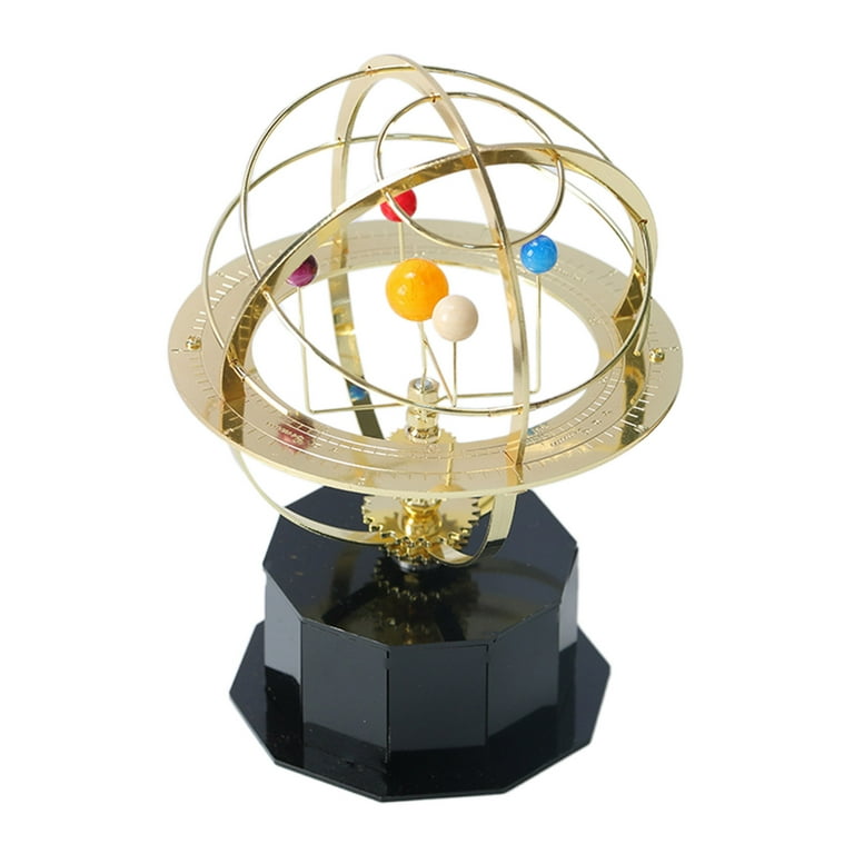 Dasbsug Creative Solar System Planet Perpetual Motion Desk Ornament Rotation Swing Balance Globe Ball Home Office Tabletop Decoration Toy Kinetic Art