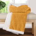 thumbnail image 6 of Superior Nuuk Fleece Reversible Lattice Blanket, King, Gold, 6 of 7