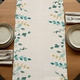 thumbnail image 5 of Table Runners 72 Inches Long Dress Scarves, Teal Green Eucalyptus Farmhouse Kitchen/Dining Table Runner, Coffee Tablerunners, Farmhouse Weeping Leaves Linen 16x72 Inch, 5 of 9