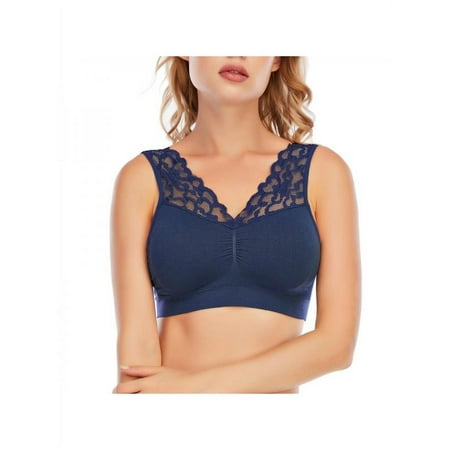 

Women s Plus Size Pure Comfort Wirefree Bra Seamless Lace Bra