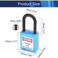 thumbnail image 2 of Wekity 6mm Lockout Tagout Locks Safety Padlock Loto Locks Keyed Differently PA Lock Out Tag Out Steel Shackle Small Luggage Padlocks Blue 1PCS-0621, 2 of 5