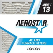 Aerostar 14x14x1 MERV  13, Pleated Air Filter, 14x14x1, Box of 4, Made in the USA