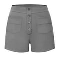 thumbnail image 4 of WAYUTE Women's Shorts Cargo Shorts Button Down Solid Color Fashion Stretchy Casual Loose Comfortable Shorts with Pocket, 4 of 4