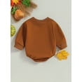 thumbnail image 4 of Wassery 2PCS Baby Boys Girls Sweatshirt Rompers Infant Halloween Clothes Letter Pumpkin Print Long Sleeve Jumpsuit 6M 12M 18M 24M Newborn Cute Fall Outfits, 4 of 9