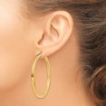 thumbnail image 3 of Boucles d'Oreilles Créoles Carrées en Or Jaune 14k 3mm Tube Rond, 3 of 8