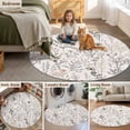 thumbnail image 5 of Round Rugs 7Ft, Spring Floral Round Area Rug Washable Indoor Throw Carpet, Vintage Botanical Watercolor Elegant Large Non Slip Circle Rug for Dining Room Playroom Home Decor Aesthetic, 5 of 8