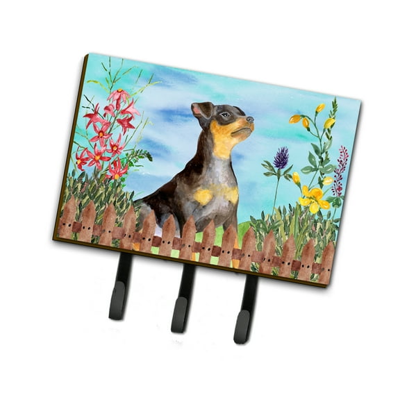 Caroline'S Treasures Ck1286Th68 Miniature Pinscher Design2 Spring Leash or Key Holder, Triple, Multicolor, Decorative
