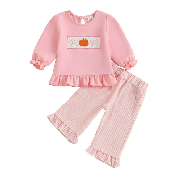 Caqnni Baby Fall Outfits for Girl Boy Long Sleeve Hoodie Top and Long Sweatpants Set Toddler Sweatsuit Fall Winter Outfit Pajamas & Dailywear Set(Pink,3-4 Years)