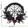 thumbnail image 2 of LHWEN Halloween Wreath Front Door Gothic Wreaths Red Black Artificial Roses Plants Black Hanging Garlands Home Window Wall Decor Unique Design LED String Lights Eyeballs Pumpkin Terrifying, 2 of 3