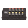 thumbnail image 1 of Audio Mixer, Low Noise Mini Audio Mixer, Audio Mixer Line Mixer For Microphones, Guitars, Bass, Keyboards Mixer, 2 Input 10 Output Stereo Mixer, For Small Clubs, Bars, 1 of 8