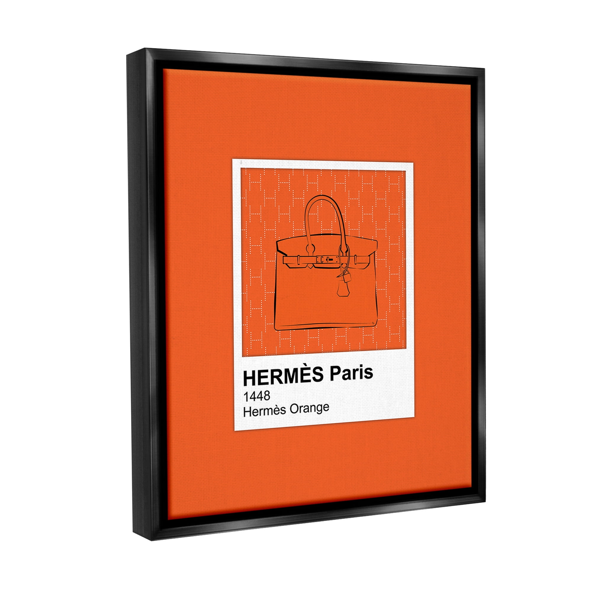 Stupell Industries Orange Fashion Hue Beauty & Fashion Painting Black Floater Framed Canvas Art Print Wall Art, 17 x 21