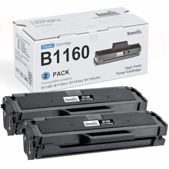 B1160 331-7335 Toner Cartridge (2Pack, Black) Compatible 331-7335 YK1PM HF44N HF442 Toner Cartridge Replacement for Dell B1160 B1160w B1163w B1165nfw Printer